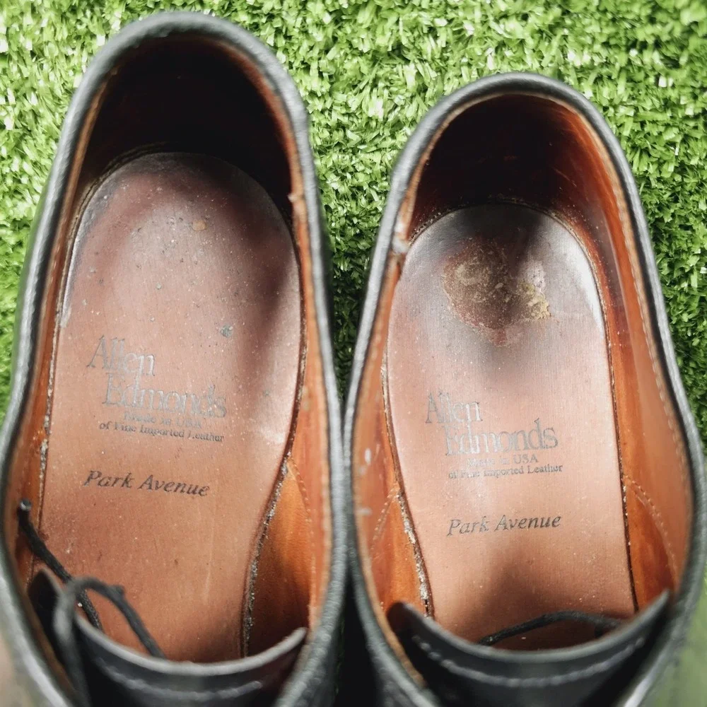 Allen Edmonds Park Avenue Black Leather Cap Toe Formal Dress Shoes Mens 8 D